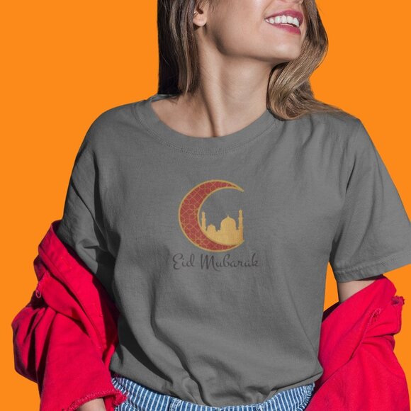 Eid Mubarak Mosque Islamic Prayer Shirt | Ramadan Kareem T-shirt | Crescent Tee - Picture 6 of 10